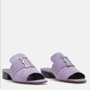 Dorateymur Violet Suede Open Loafers/Slides NIB